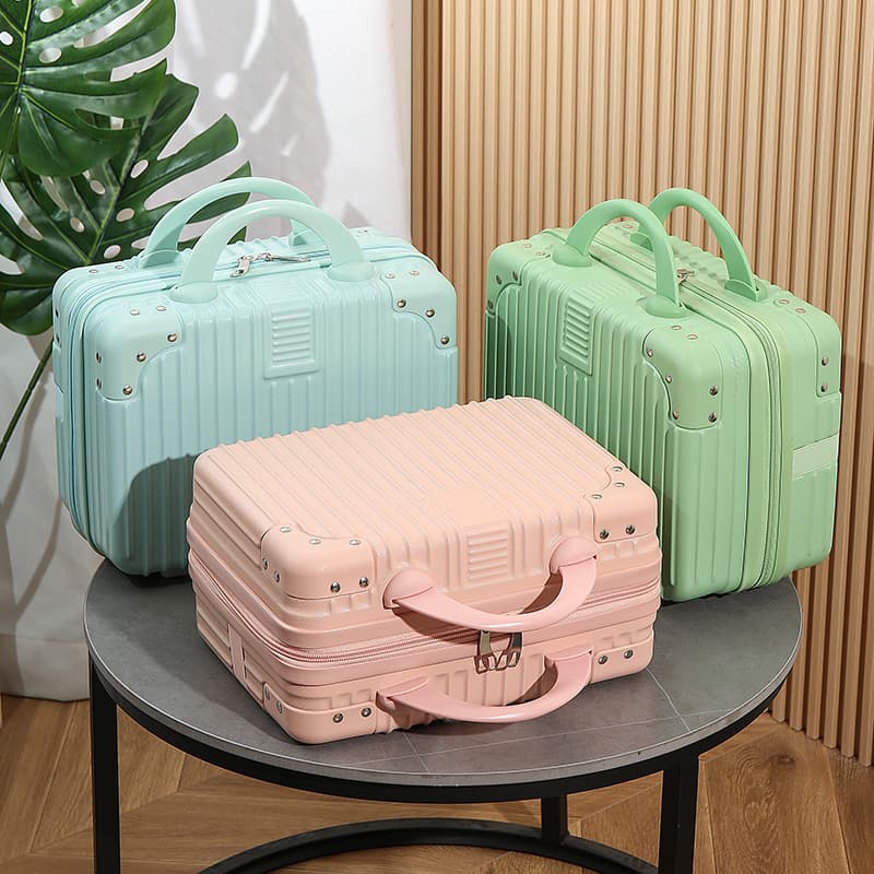 Vintage Gift Box Handheld Case Macaron Makeup Box 14-Inch Bridesmaid Gift Mini Suitcase Portable Storage Bag