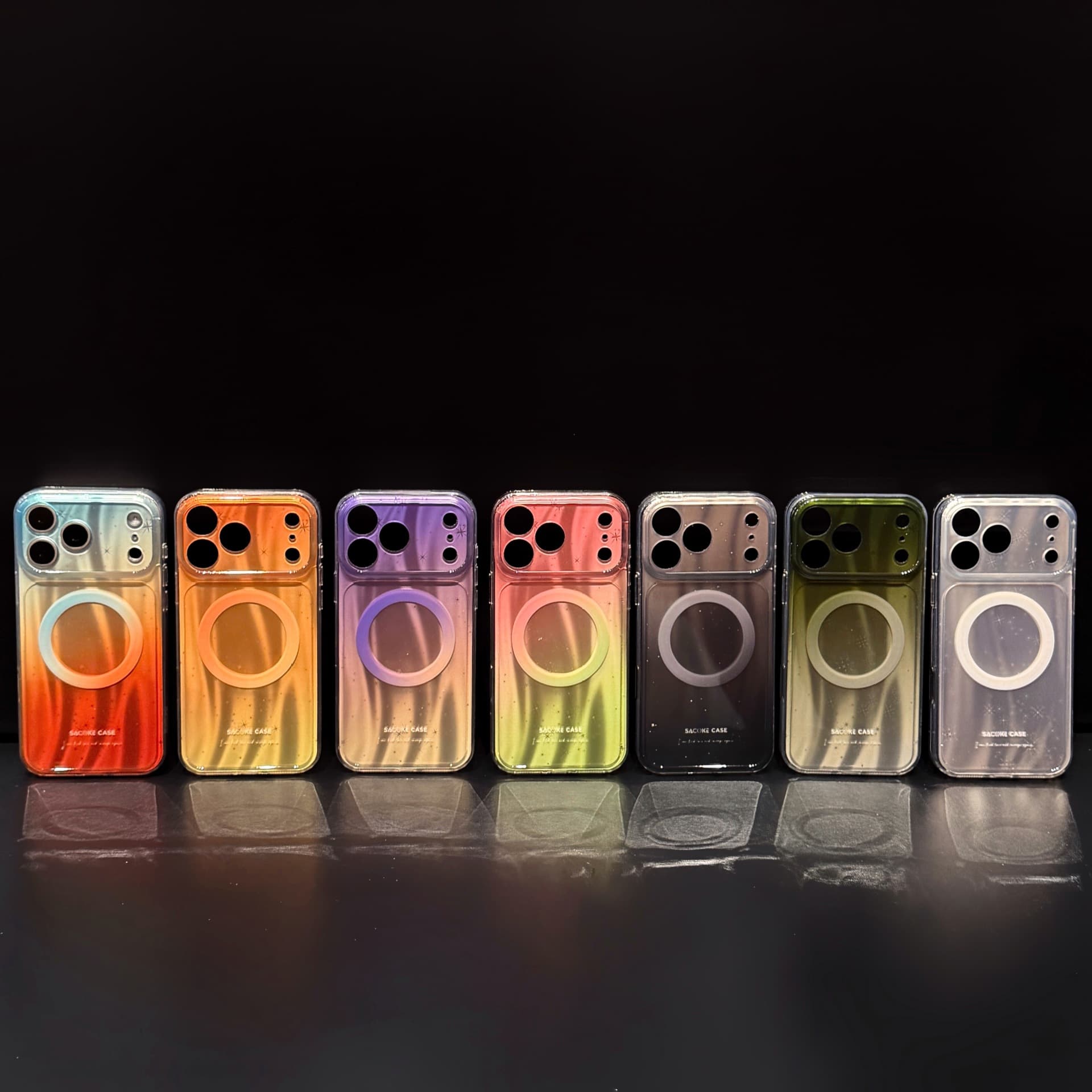 Ins Aurora Contrast Color Magnetic Case for Apple iPhone 17 Pro Max, iPhone 16 Pro, iPhone 15 Protective Cover, 14 Outer Shell