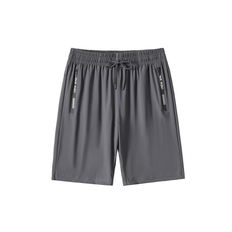 Hot style large size ice silk shorts letter floral zipper ice silk shorts work pants men loose basketball sports pants