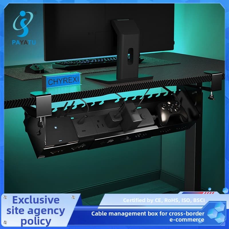 Senjiang No-Drill Flip Retractable Under-Desk Cable Organizer