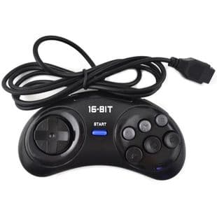 SEGA Wired Controller 16-Bit Gamepad White/Black for SEGA Console 16bit