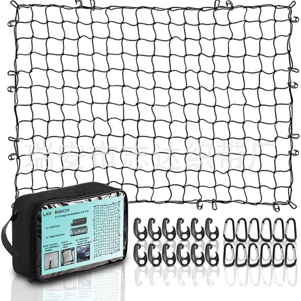 Cargo nets suitable for pickup trucks, 4x6 feet (180*120cm) vehicle roof luggage nets, pickup truck bed nets