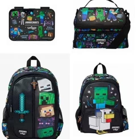 New Minecraft Australian smiggle schoolbag children's outdoor primary and secondary school student backpack backpack creeper