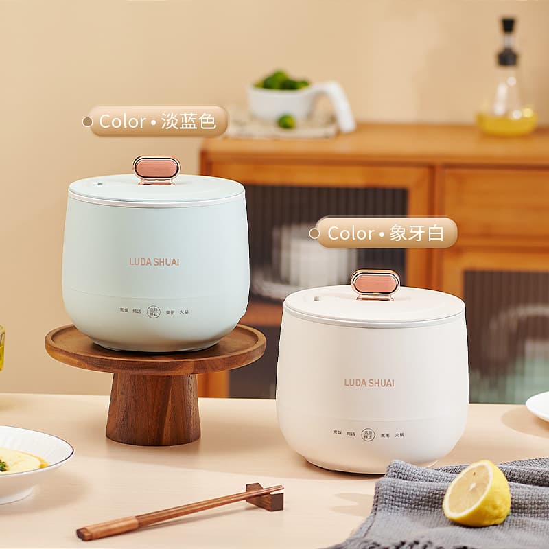 Mini Rice Cooker for 1-2 People, Small Electric Rice Cooker for Home, Multifunctional Student Dormitory Cooking Pot for Steaming, Frying, and Boiling