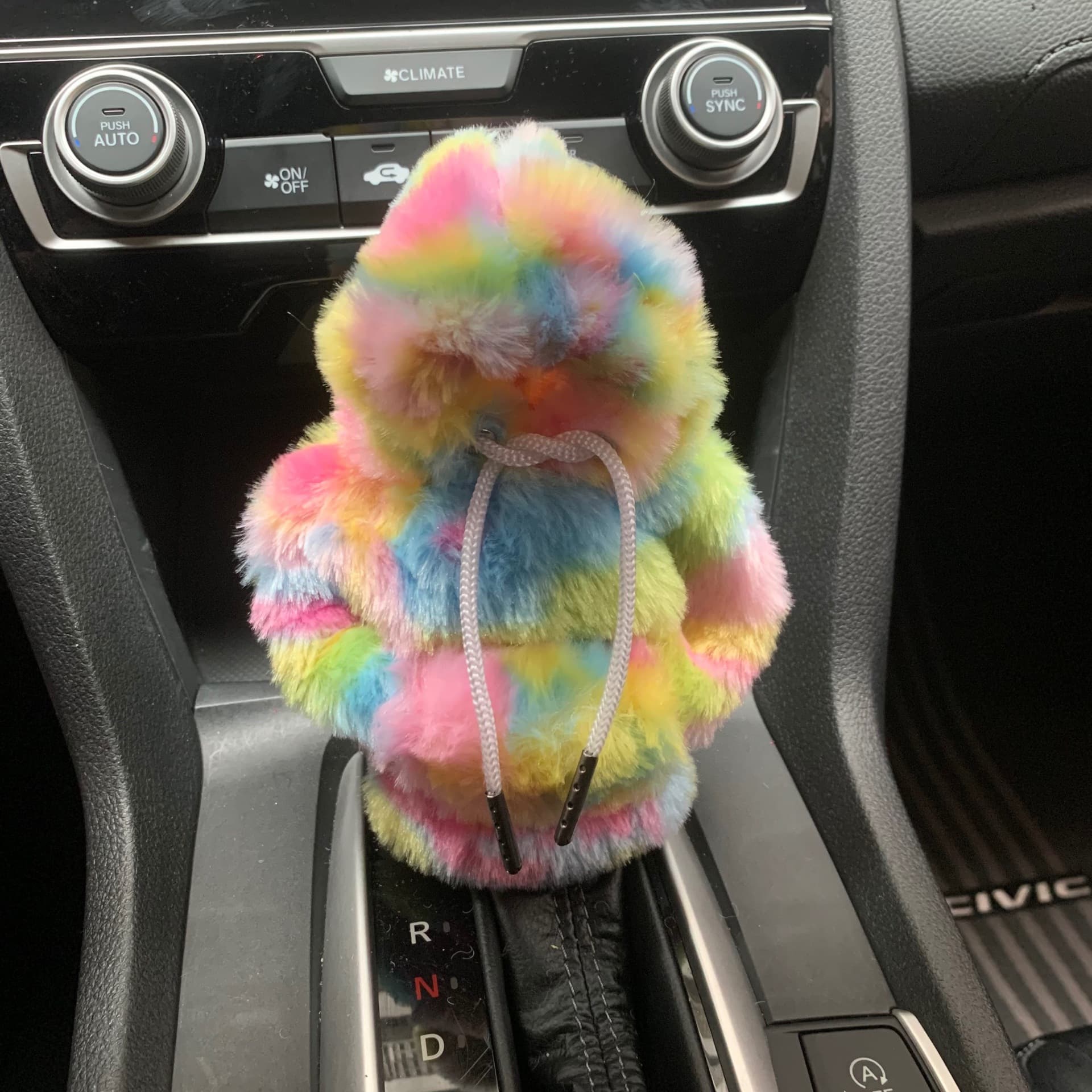 European and American cross-border new hot-selling car gear handle cover crocodile pattern plush pattern car interior decoration small sweatshirt