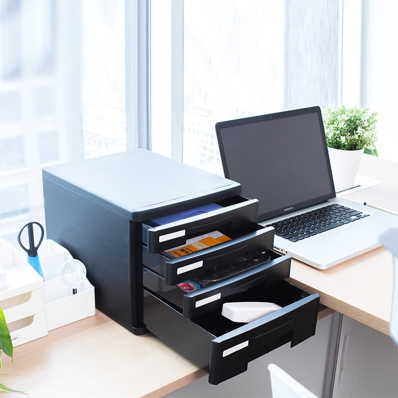 DL file cabinet 9772 four-layer hard plastic file cabinet desktop drawer-type data classification box storage box storage cabinet