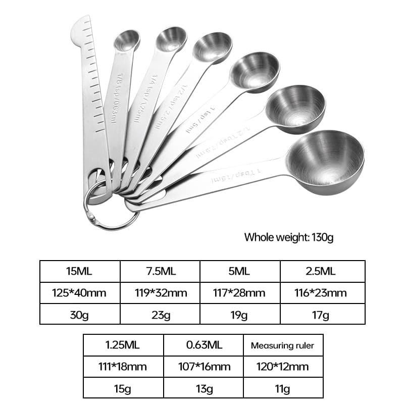 Stainless Steel Measuring Cup and Spoon Set with Scale, Baking Measuring Tool, Amazon Seasoning Spoon, Coffee Measuring Spoon