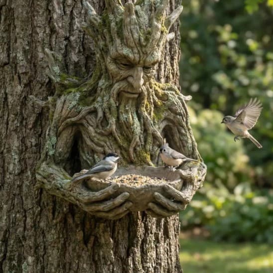 New Bird Feeding Sculpture Tree Man Bird Feeder Outdoor Hanging Bird Feeder Bird Foraging Device