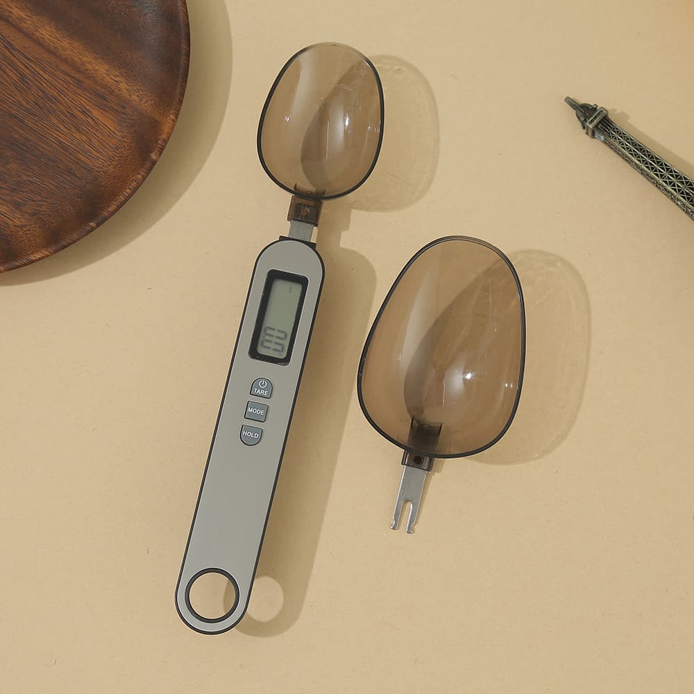 Electronic spoon scale with double spoon head, 0.1g, suitable for home use, kitchen, and as a measuring spoon for milk powder and other ingredients.