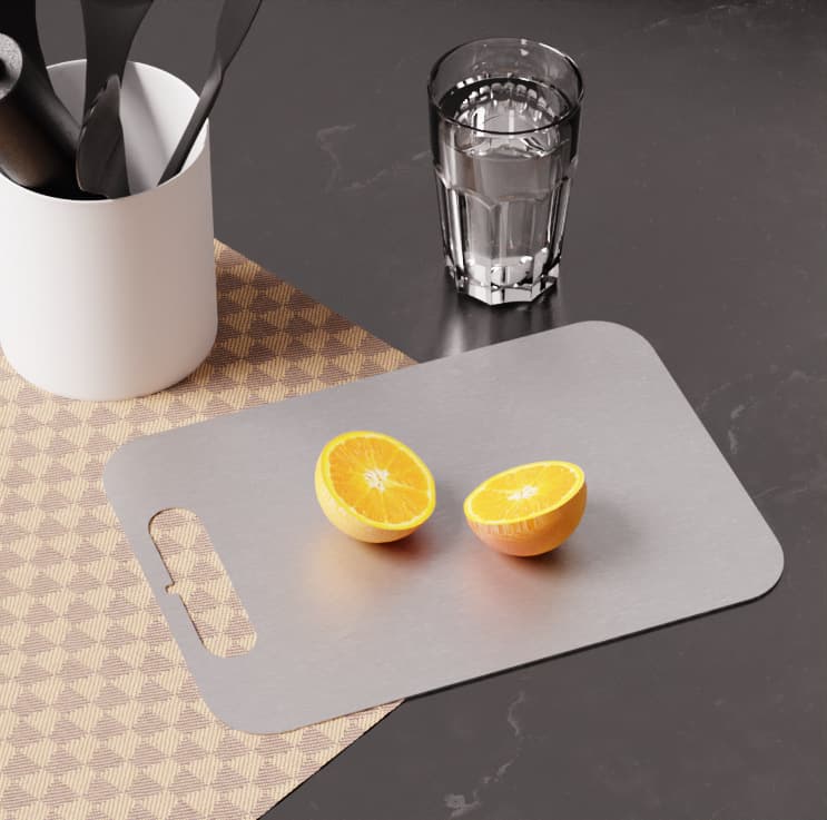 304 Stainless Steel Cutting Board Double-Sided Household Fruit and Vegetable Chopping Board Kitchen Supplies Hangable Kitchen Chopping Board