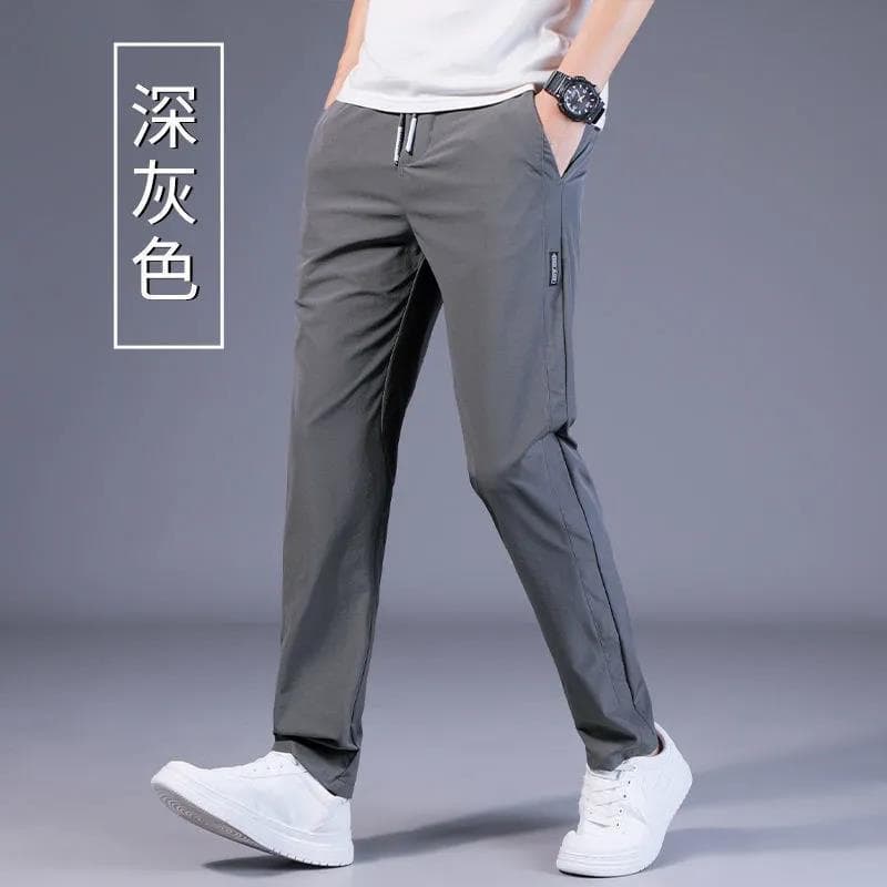 Clearance Sale: Men's Ice Silk Casual Pants, Summer Quick-Dry Air Conditioning Pants, Plus Size, Ankle-Length Straight Leg Pants