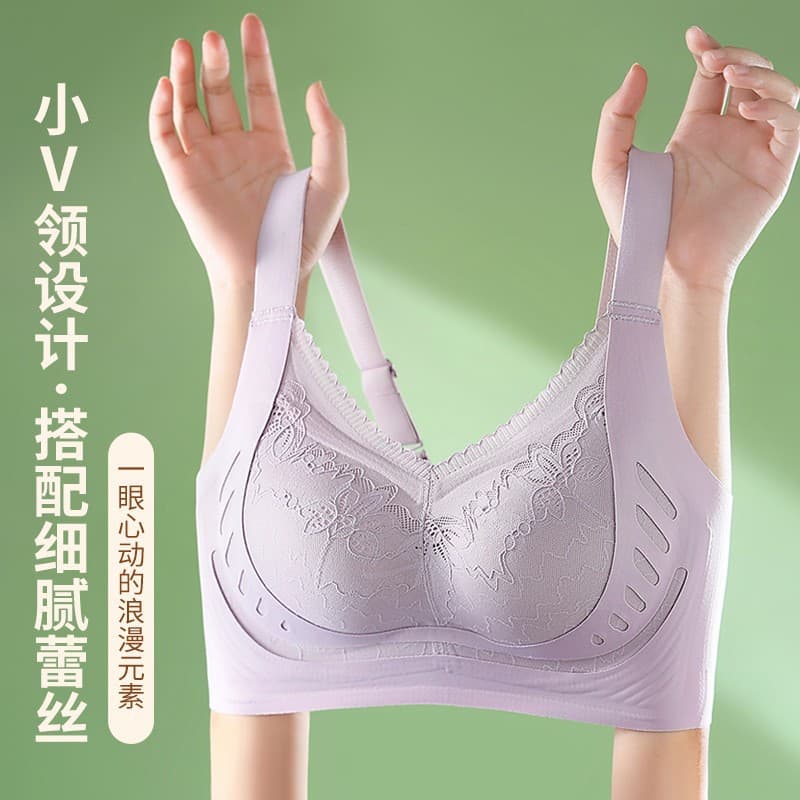 Plus Size Lace Lifting Bra for Women, Thin Cup, Large Bust Minimizer, Push-up, Side Coverage, Anti-Sagging, Support Bra