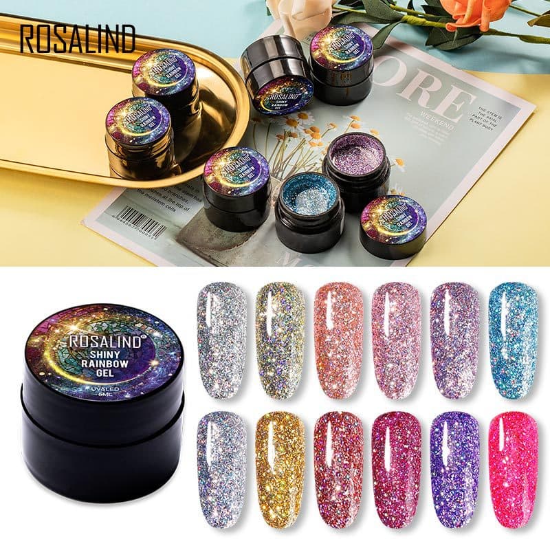 Rosalind Small Jar of Sparkling Nail Polish Gel 5ml Barbie Gel Manicure Nail Polish Gel Phototherapy Gel Nail Polish in a Jar