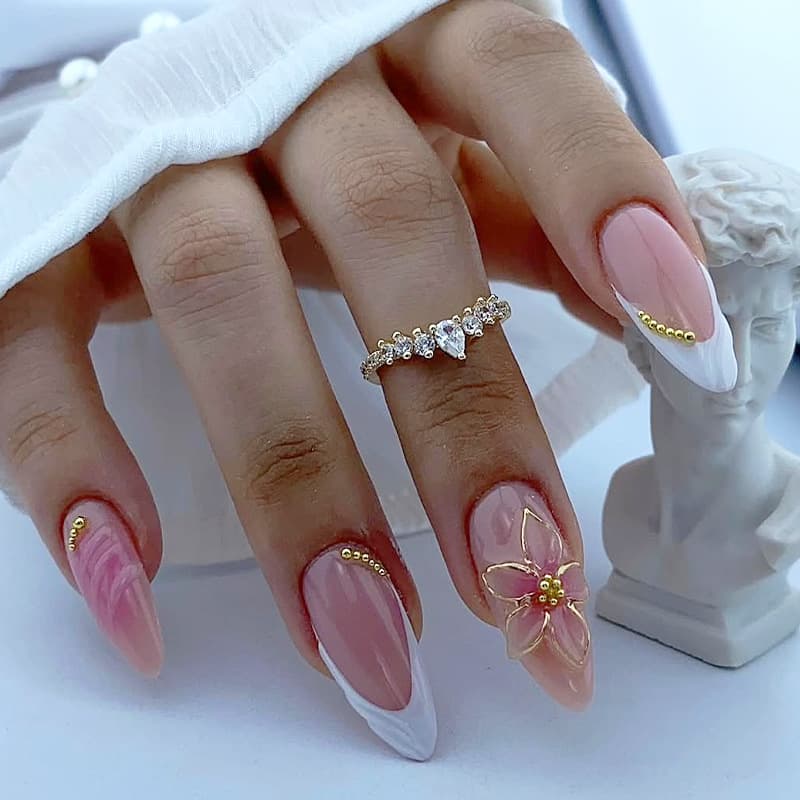 Cross-border Export French Wearable Nails European American Fake Nails Wholesale Nude Pink Almond Shape Manufacturer Wholesale