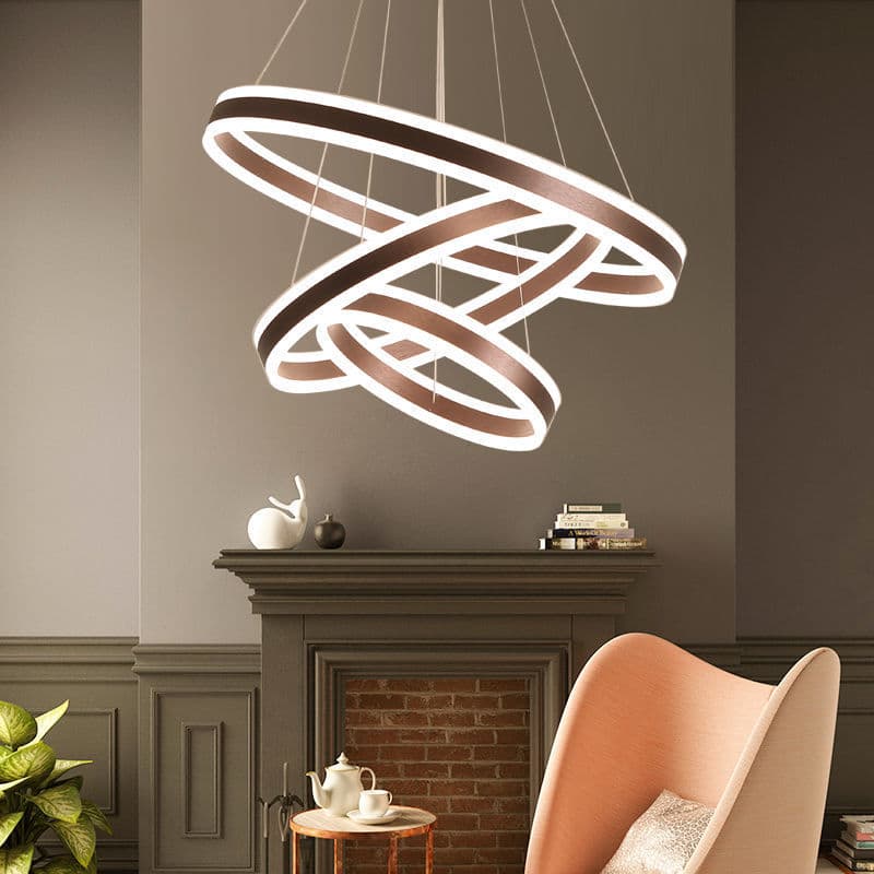 Living room chandelier modern simple circle ring loft apartment dining room lamp whole house package Nordic minimalist lamps