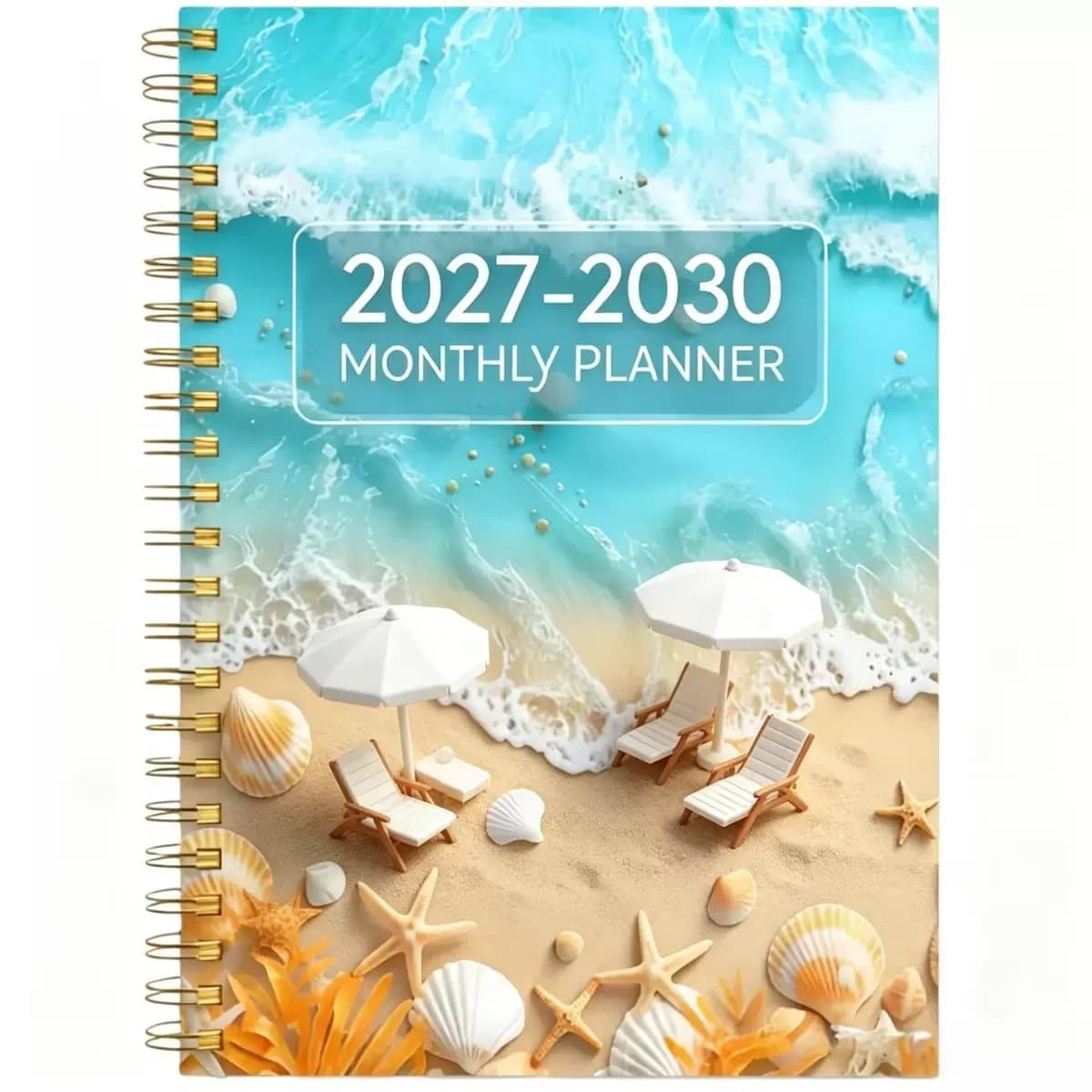 Openable Single Style 2027-2030 Monthly Planner/Calendar 4-Year Monthly Planner Fun Brown Dog Flower