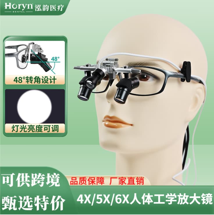 Horyndent Dental Loupe 4X 5X 6X Medical Ergonomic Magnifier with LED Light Oral Equipment