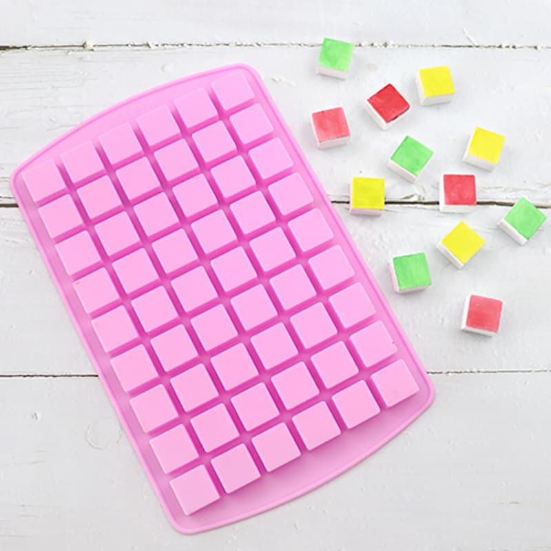 Dobi 54-Cell Small Square Silicone Chocolate Mold DIY Baking Handmade Cookie Fudge Candy Mold