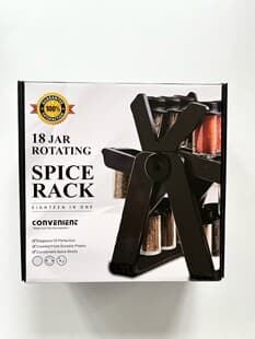 18-Jar Ferris Wheel Rotating Glass Spice Rack Set, Spice Bottles, Seasoning Jars, Spice Jars, Seasoning Bottles with Bottles