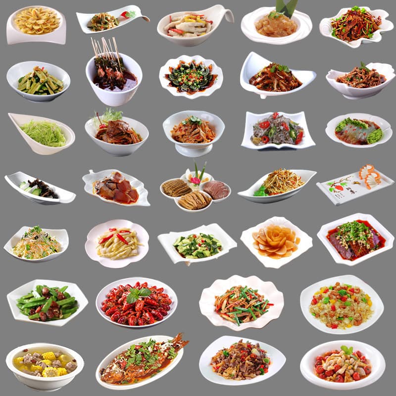 Restaurant-specific plates, commercial dining irregular plates, household white ceramic cold dish plates, hotel tableware stir-fry plates