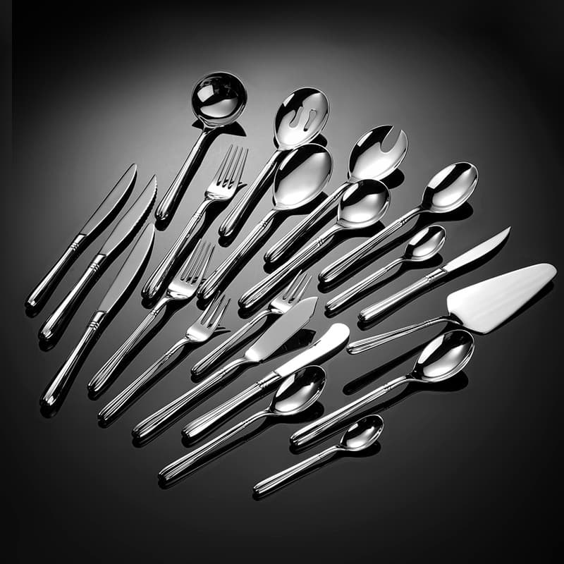 High-quality forged high-end 304 stainless steel melon-shaped handle Western tableware table knife table spoon table fork steak knife public colander