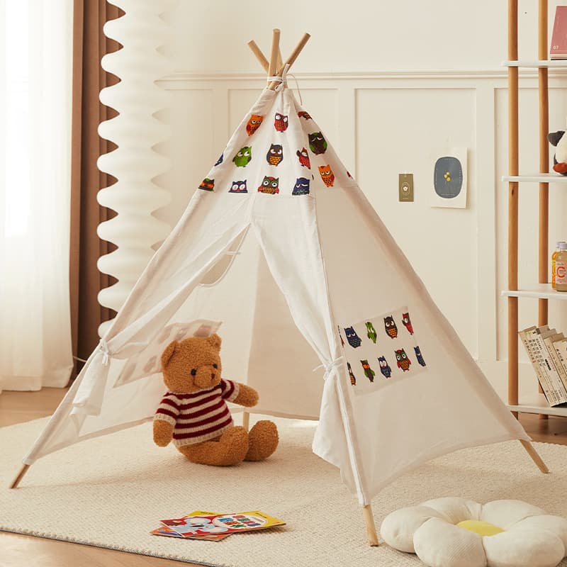 Children's Hand-Painted Teepee Tents, Kindergarten Outdoor Activity Doodle Props, Playhouses for Photo Shoots Without Additional Items