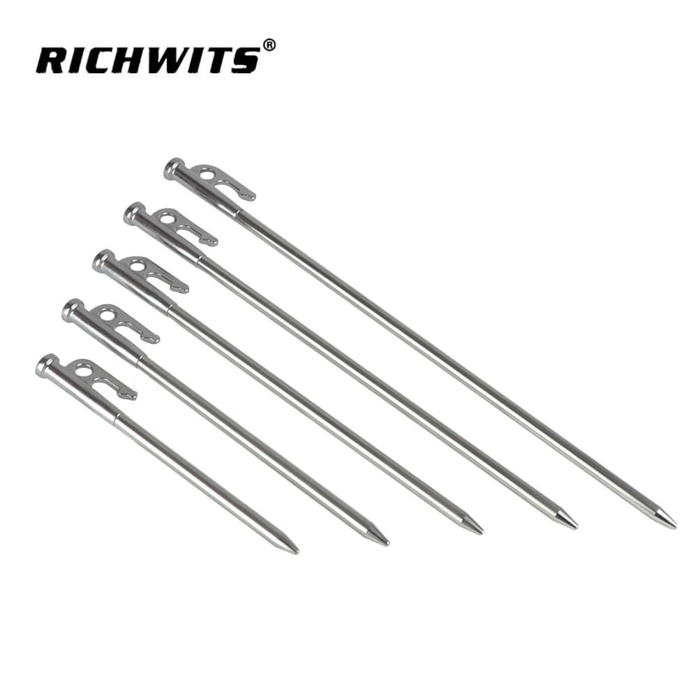 Outdoor Tent Stakes Camping Pegs Stainless Steel 420 Tarp Stakes Anti-Slip Tent Pegs Tarp Ground Stakes
