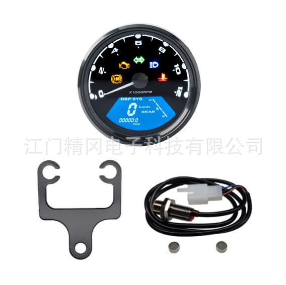 Custom Motorcycle Gauge Hot Selling Model with Fault EFI Function Water Temperature RPM Odometer Gauge Includes Custom Mounting Bracket