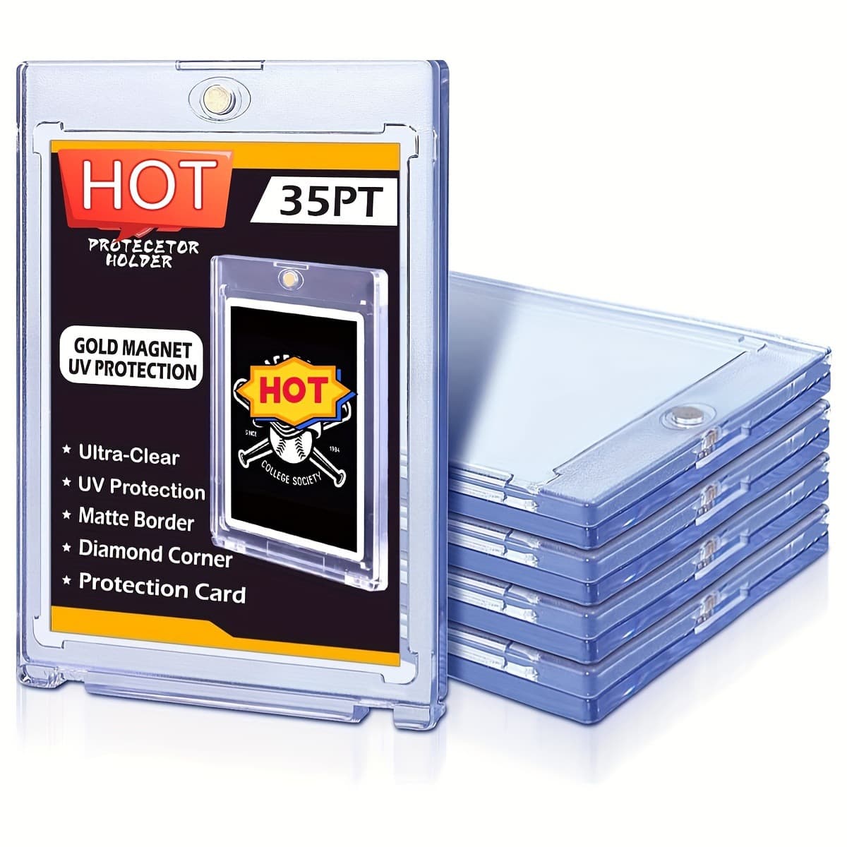 Factory direct sales of 35PT strong magnetic transparent card holders for game stars, collectible clips, and protective cases.
