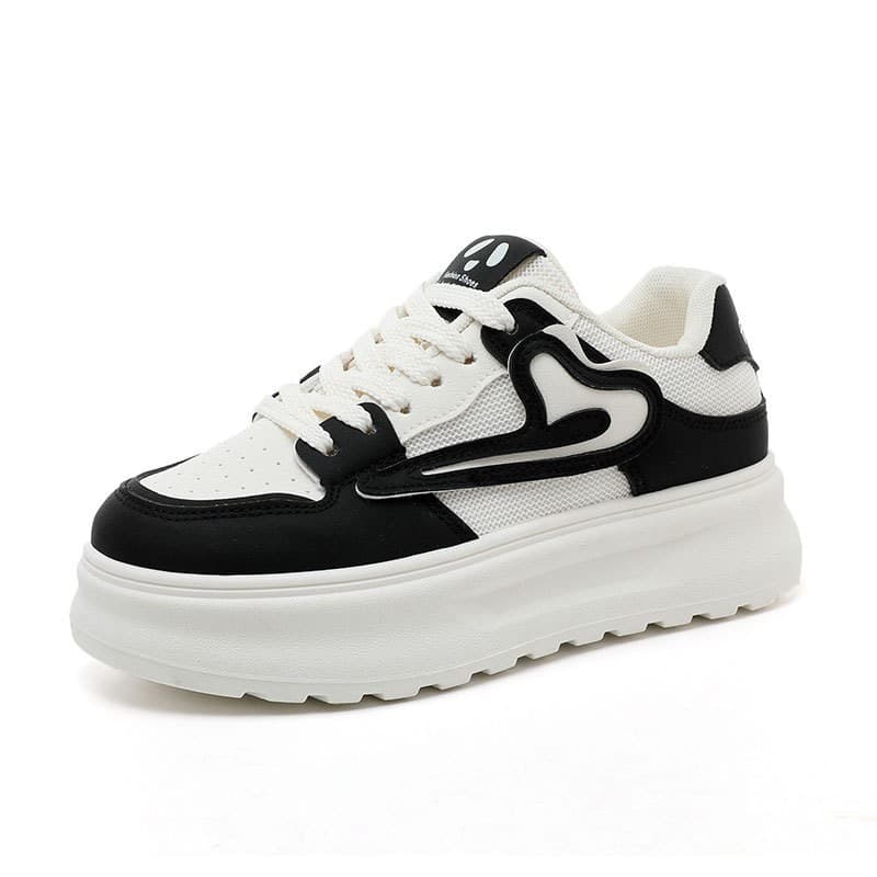 [Custom] KT262 New 2025 Spring/Autumn Low-Top Skate Shoes with Thick Sole, Simple Height-Increasing Campus Fashion for Students