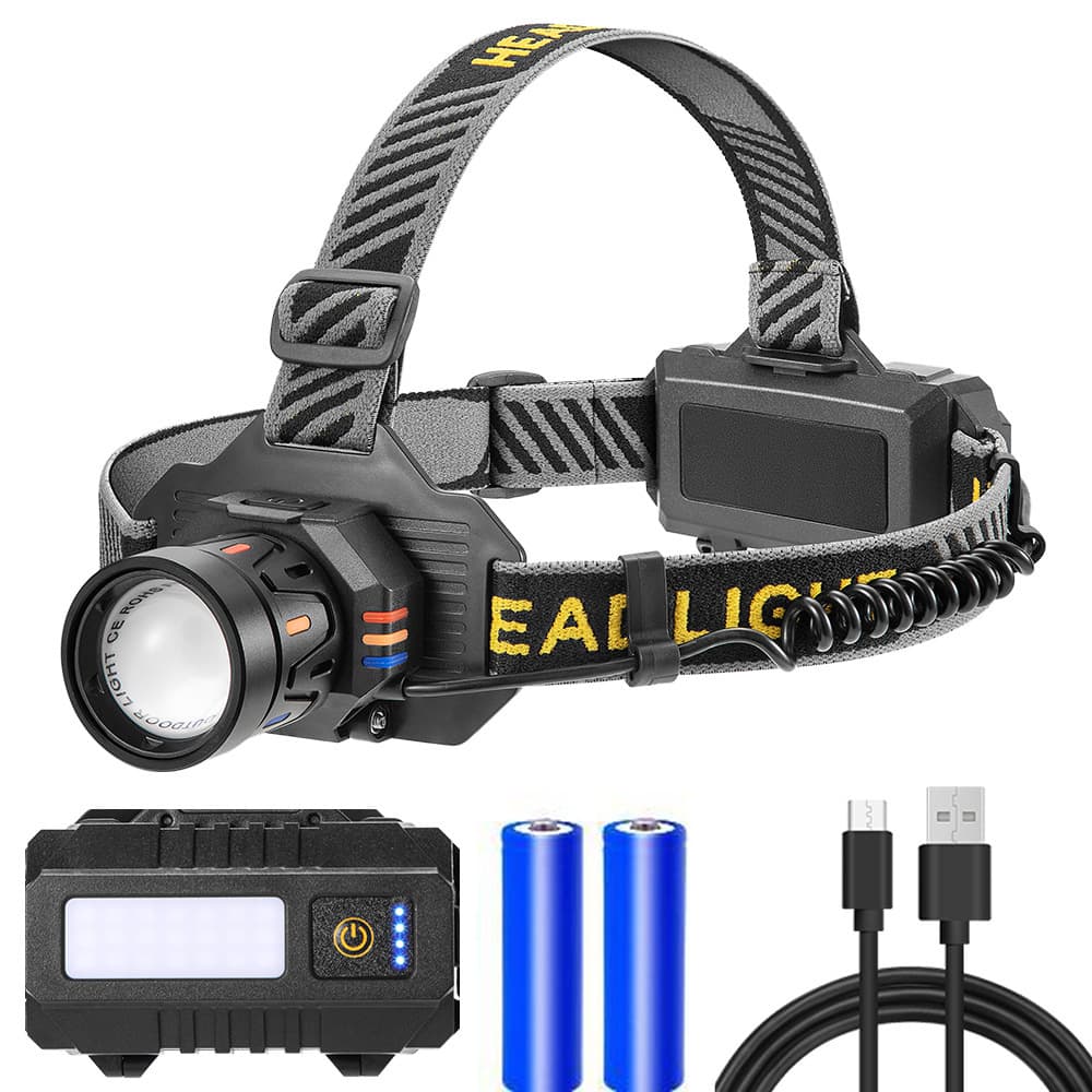 Cross-border New White Laser High-Power Flashlight Long-Range Headlamp USB Rechargeable Outdoor LED Night Fishing Exploration Light