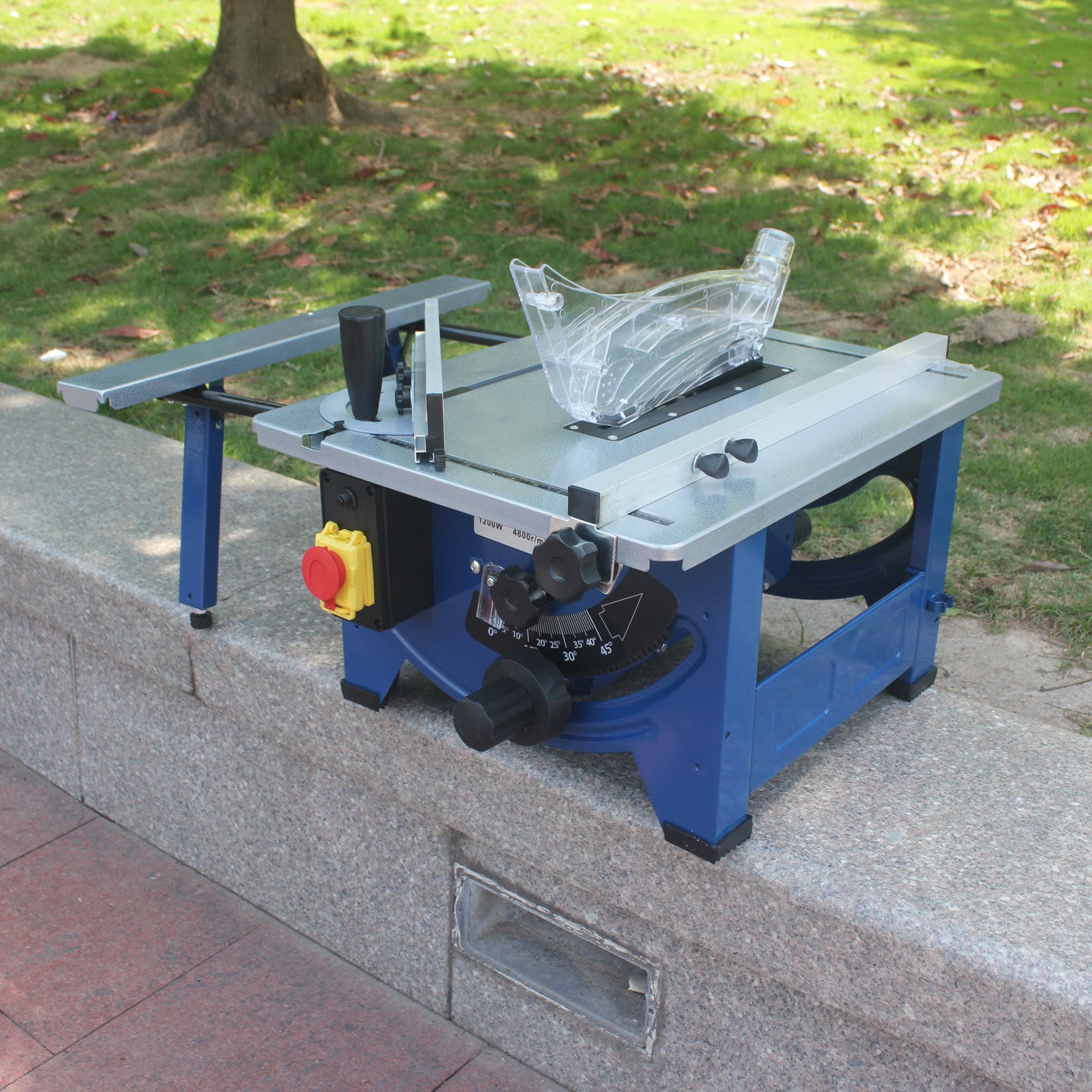 8-inch Woodworking Table Saw, Home Multi-Function Small Sliding Table Saw, Panel Saw with Adjustable Blade Height and 45-Degree Angle Cutting