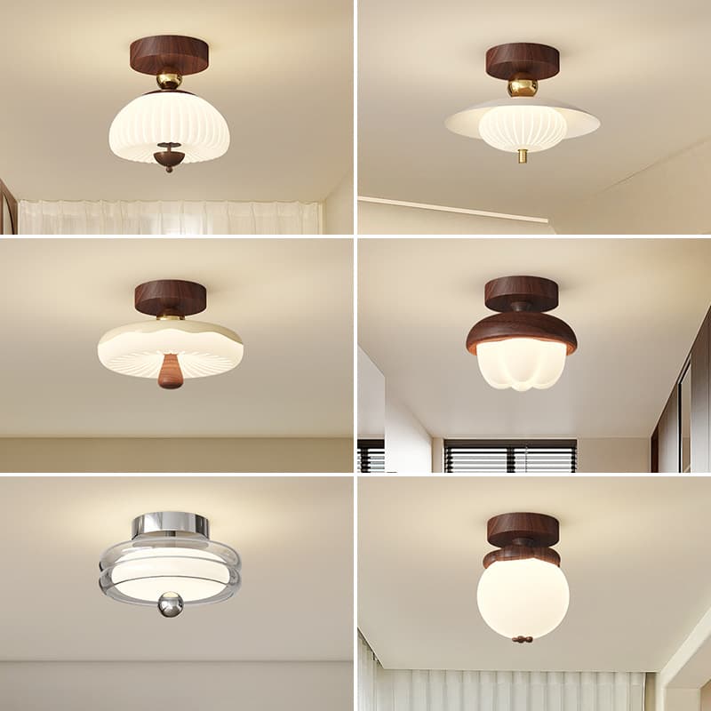 Simple Ceiling Bedroom Retro Aisle Lamp Home Wood Color Ceiling Lamp Balcony Aisle Full Spectrum Wall Lamp