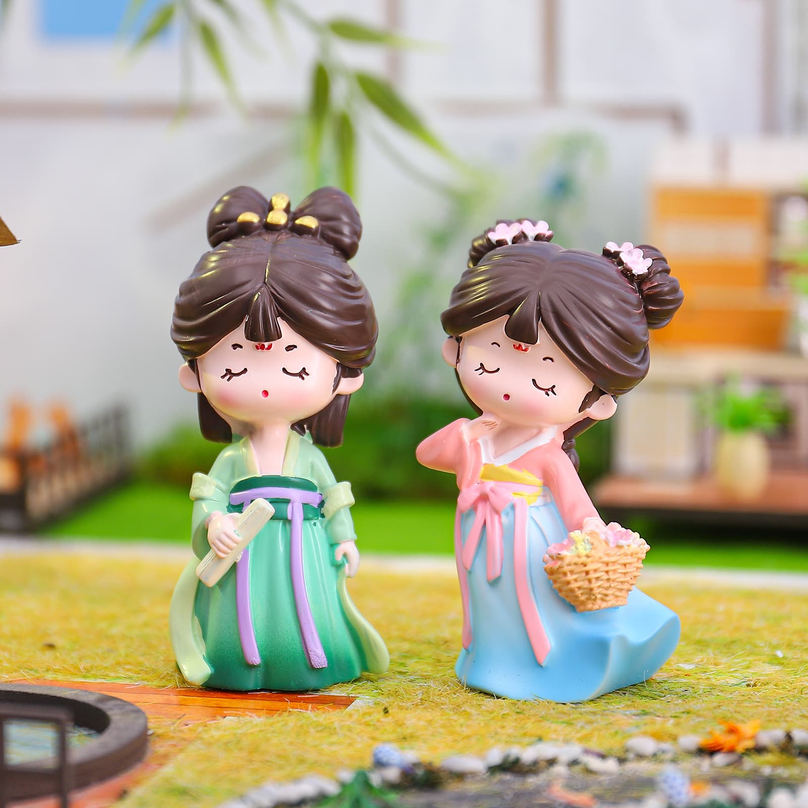 Flower Blossom Ornament New Popular Resin Craft Decoration Chinese Style Cartoon Leisure Tang Dynasty Wholesale