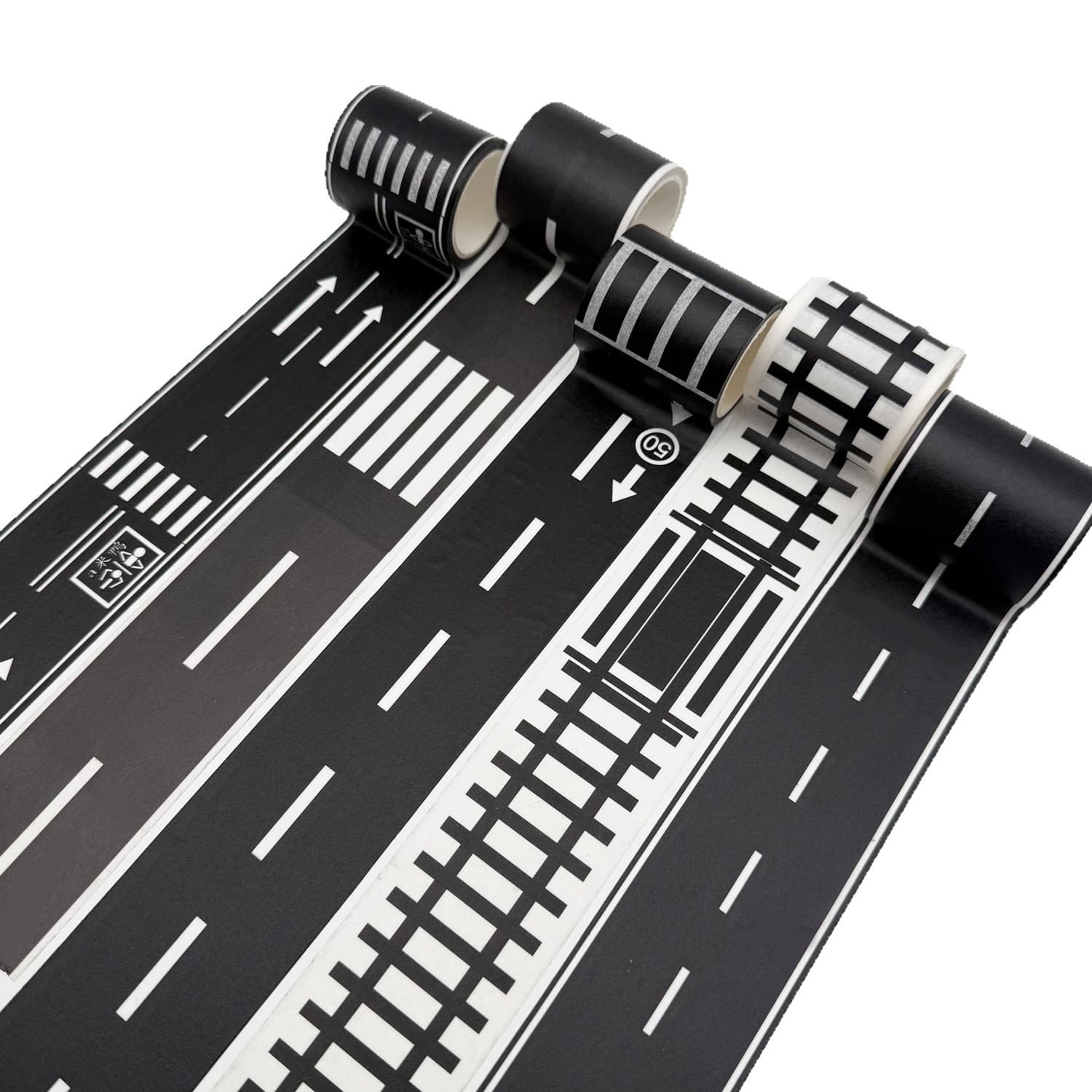 Cross-border children's traffic DIY road and rail track washi tape for TikTok and Amazon wholesale.