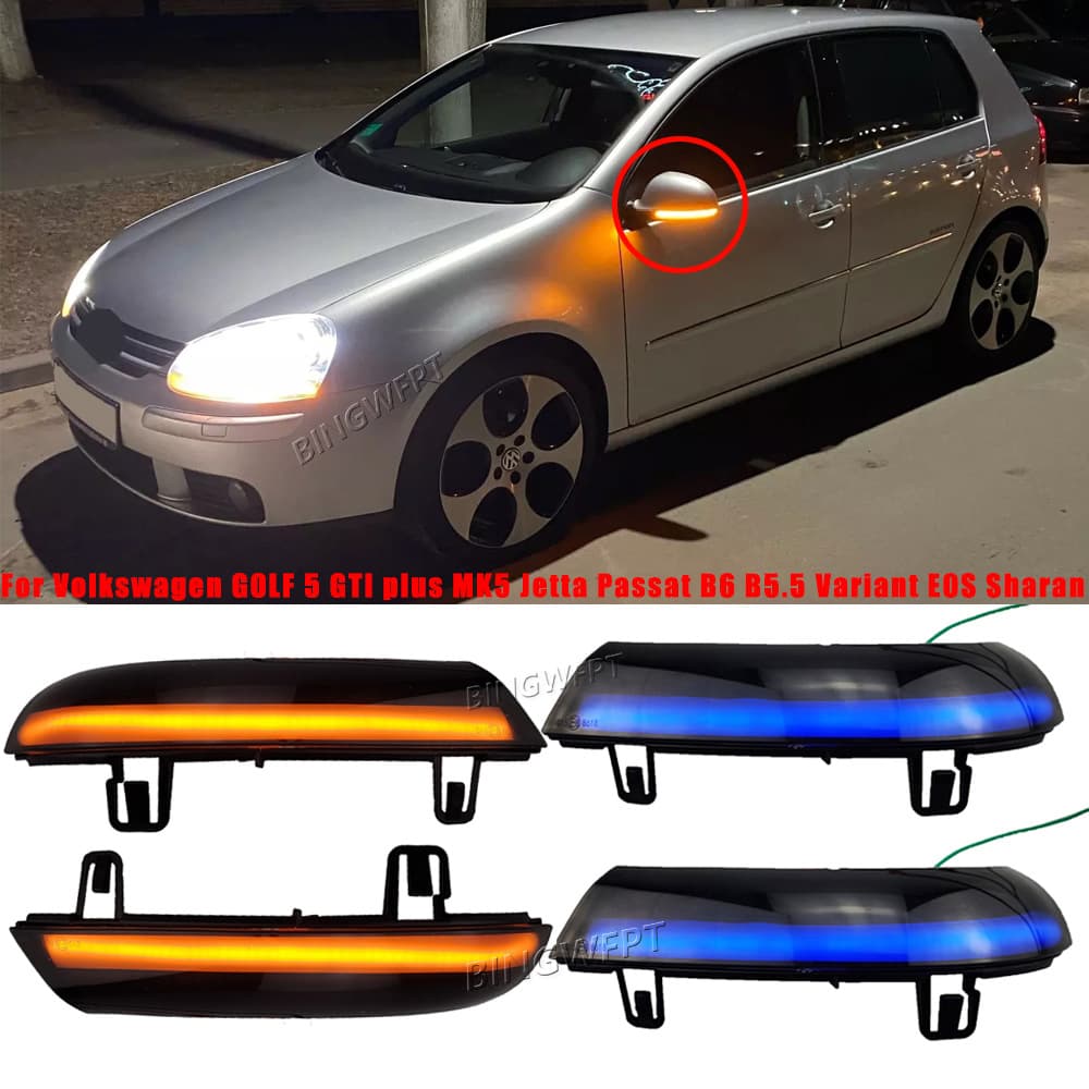 Sequential Rearview Mirror Turn Signal Light for Volkswagen Golf 5 Passat Jetta Magotan Sharan