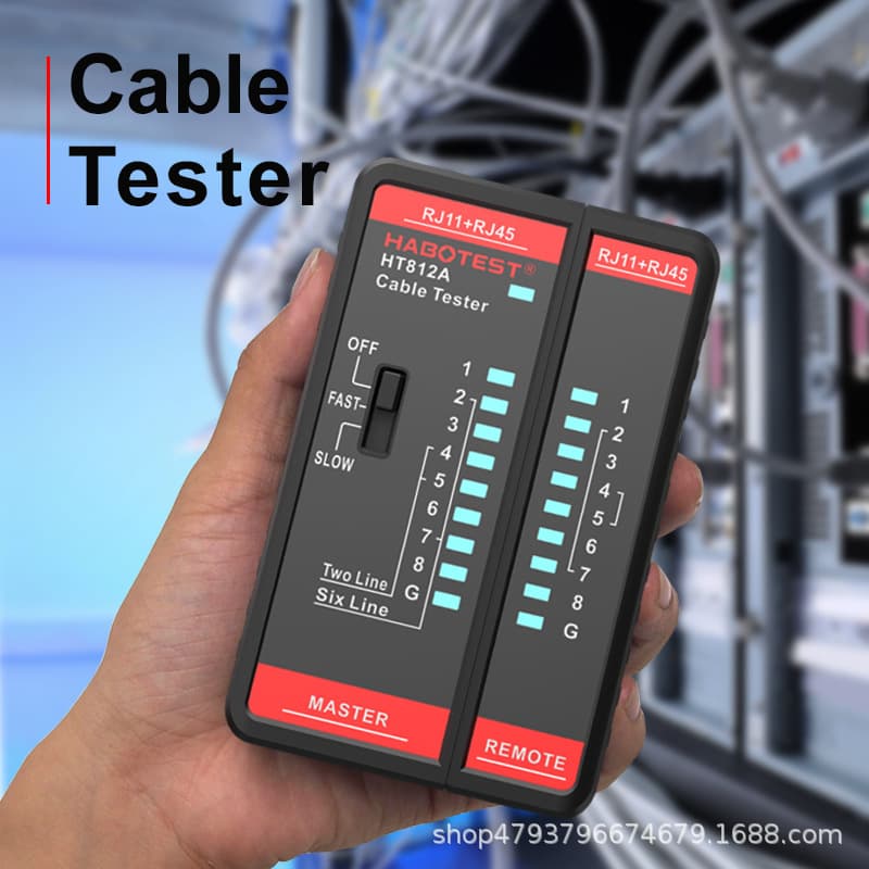 HABOTEST HT812A Network Cable Tester Telephone Network RJ45 RJ11 Wire Continuity Detector