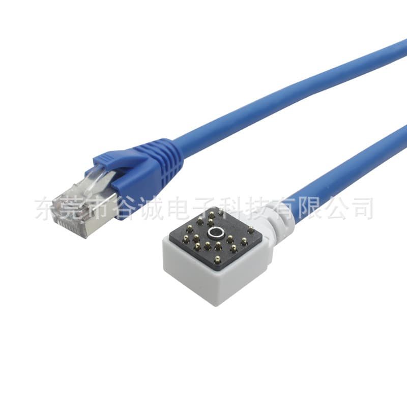 Custom POGO PIN to RJ45 Connector CAT5 CAT6 Connection Cable, Special-Shaped POGO PIN Adapter Cable