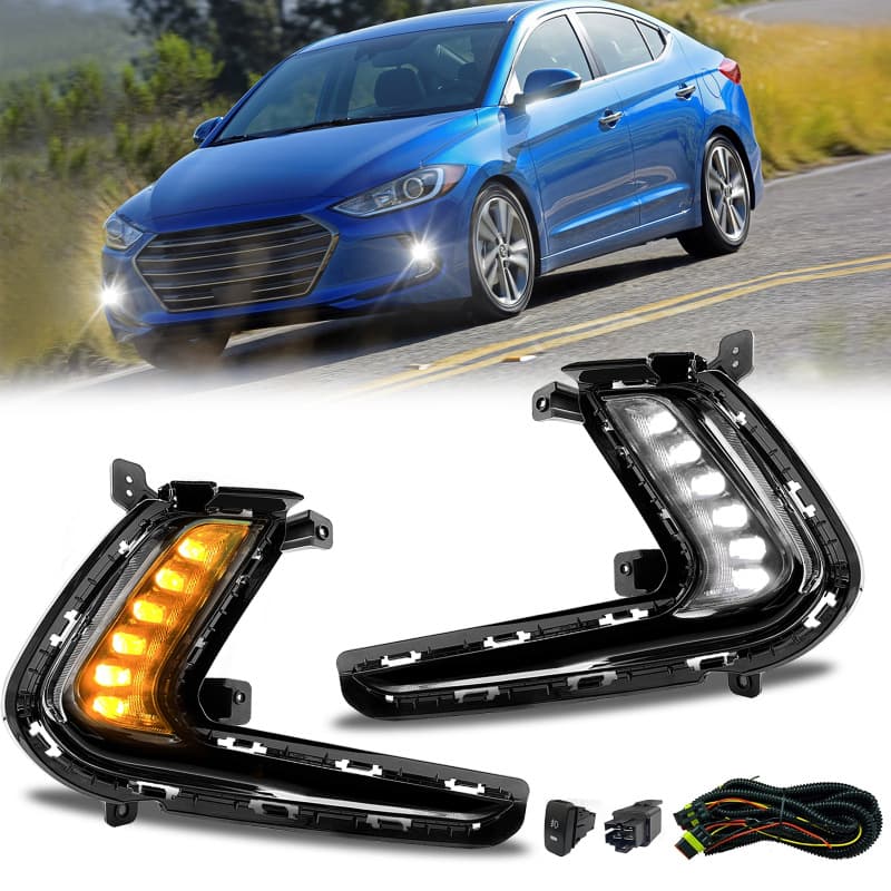 Custom LED Daytime Running Light with Turn Signal for Hyundai Elantra 2017 2018