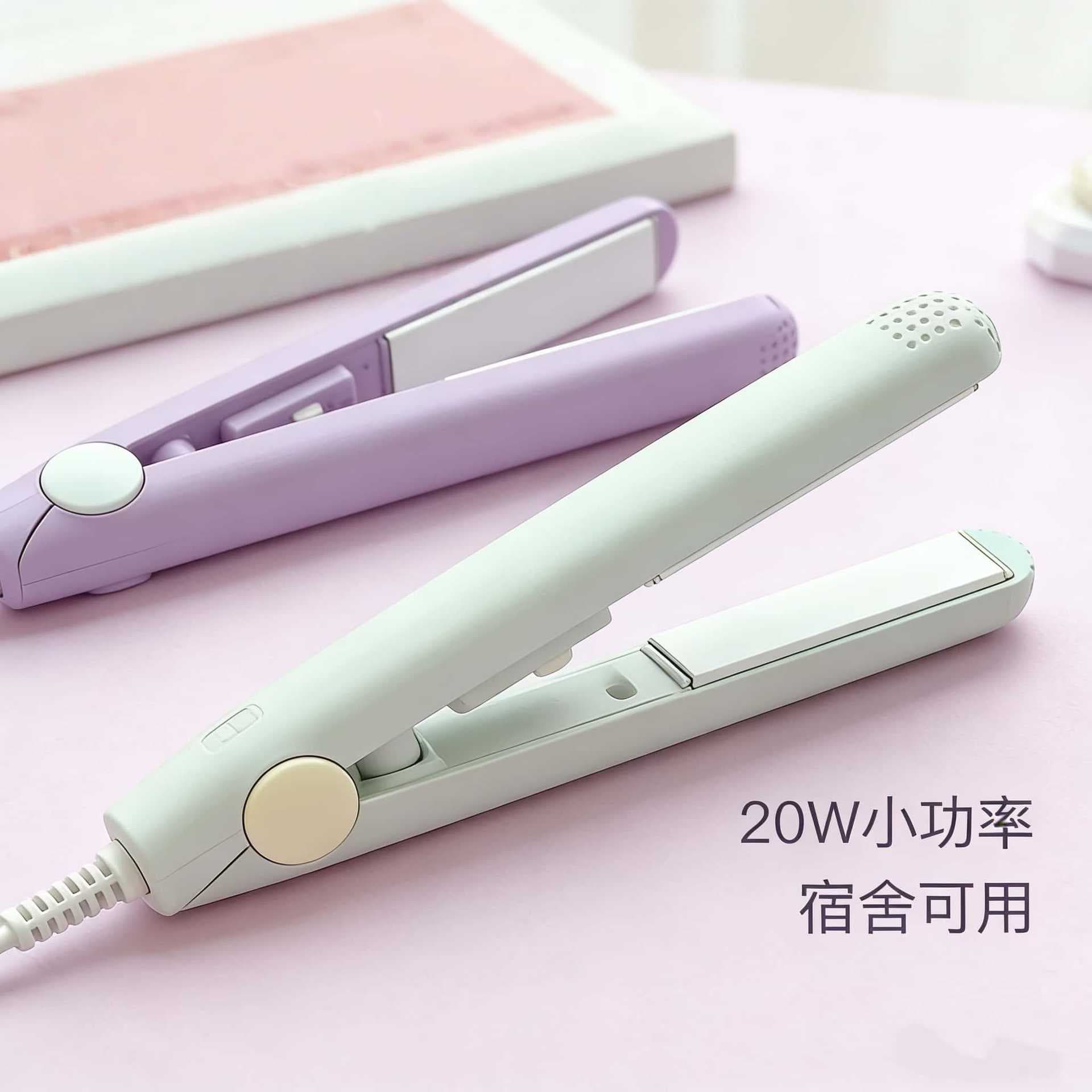 Small Hair Straightener and Curler, Dual-Use Flat Iron for Straightening and Curling Bangs, Portable Curling Iron