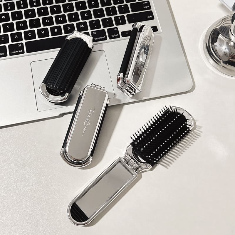 Portable Folding Airbag Comb Mini Mirror Two-in-one Small Massage Integrated Body Comb Travel Carry-on Beauty Care Tool