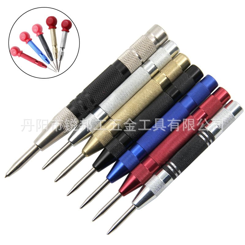 Cross-border Center Punch Glass Window Breaker Automatic Spring-Loaded Center Locator Hole Punch