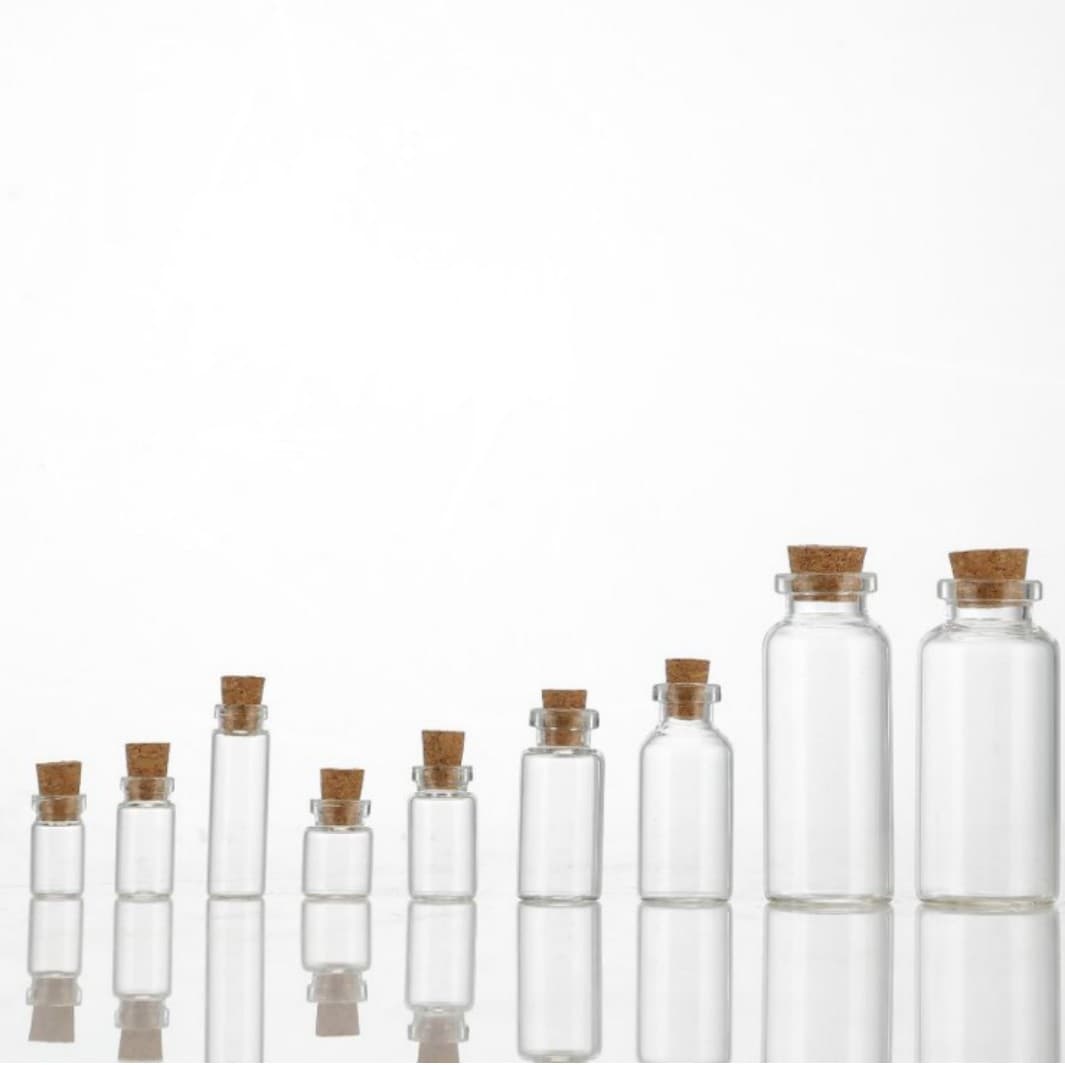 1-2ml Controlled Bottle Fetal Hair Small Glass Bottle Mini Pendant Gift DIY Small Bottle Drift Bottle Wine Bottle