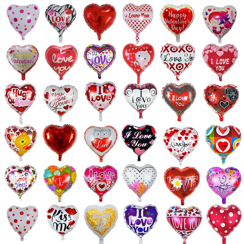 New 18-inch Heart-Shaped Romantic Confession Foil Balloon I Love You Valentine's Day Proposal Party Decoration Balloon Wholesale