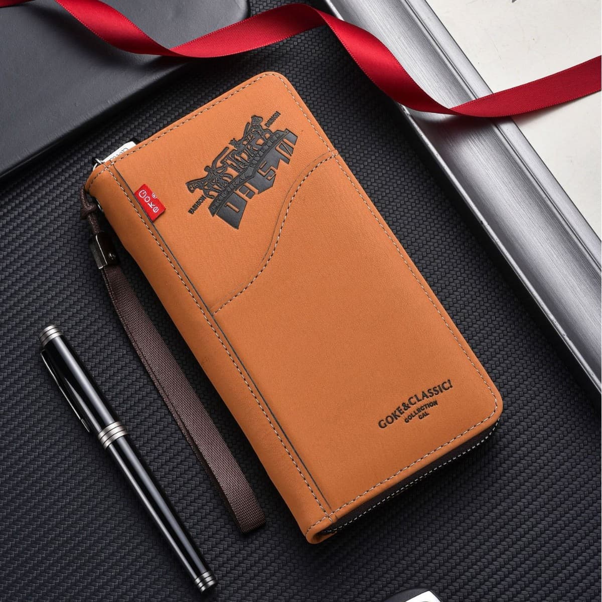 New Men's Retro Long Zipper Wallet High-Quality Men's Wallet Student New Multifunctional Card Holder Men's Billfold