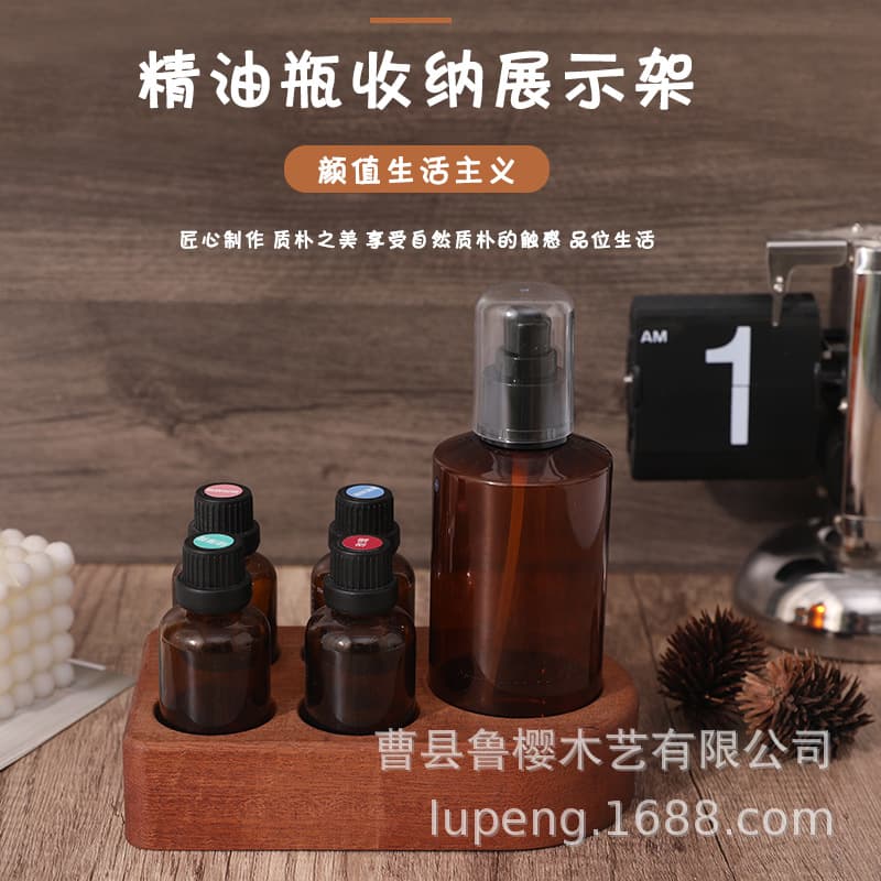 In-stock solid wood essential oil holder, minimalist desktop organizer, wooden storage box, popular DoTERRA display case