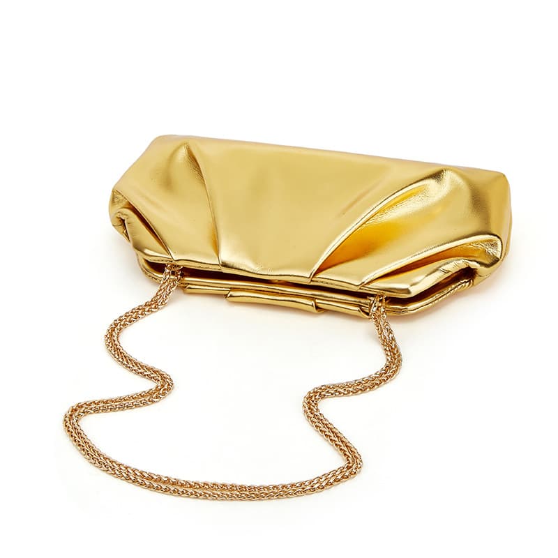 Pleated Cloud Bag Women's New Foreign Trade Trendy Fashion Silver Handbag Small Square Bag Versatile Ins Chain Crossbody Bag