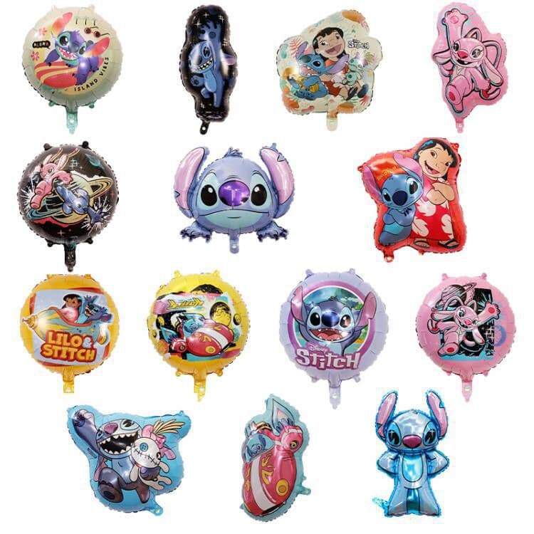 New Cartoon Lilo and Stitch Pink Angel Stitch Aluminum Film Balloon Children's Birthday Arrangement Decorative Balloon Batch