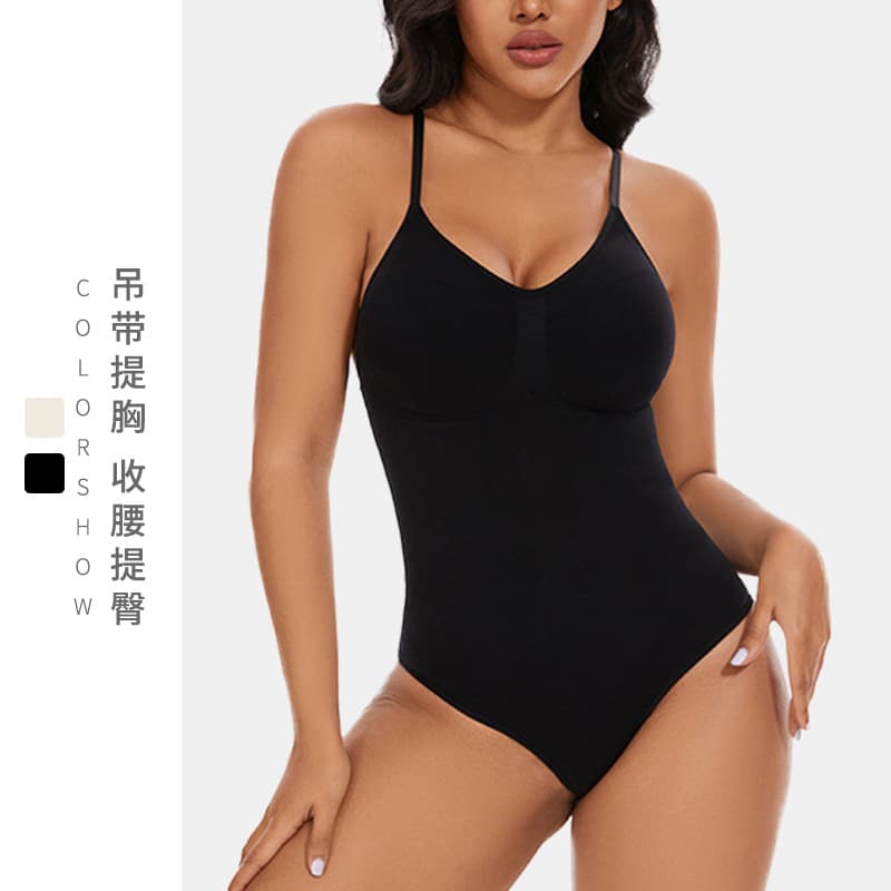 Seamless Bodysuit European and American Large Size Strapless Gathered Shapewear Underwear Nylon Material Full Coverage Body Forming