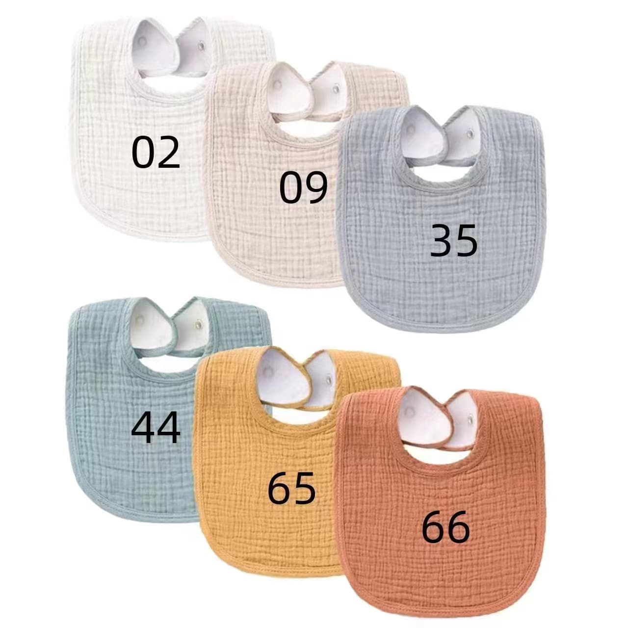 Cross-border hot-selling U-shaped dribble bib, newborn absorbent solid color double-layer crepe cotton gauze bib, children's towel